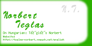 norbert teglas business card